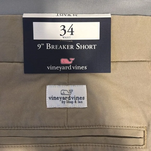 NWT Vineyard Vines Men’s 9” Breaker Shorts – Size 34 Khaki - Picture 4 of 4